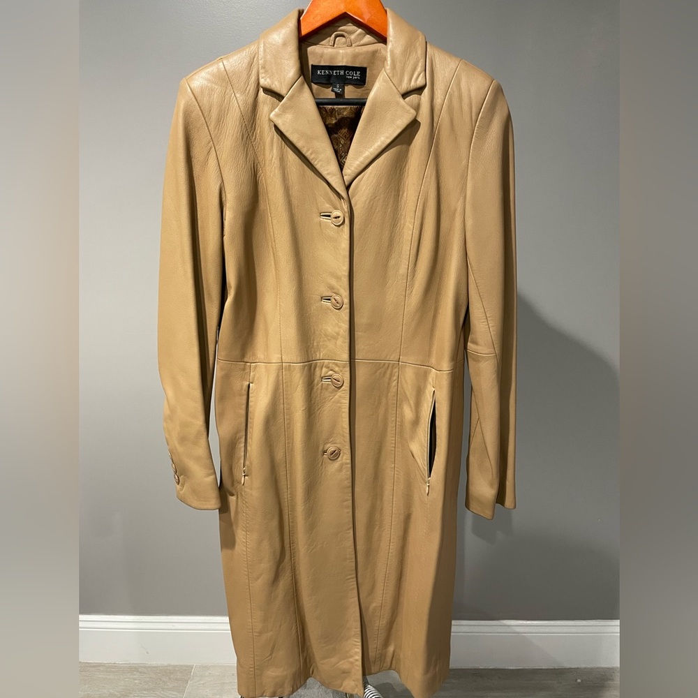 USED! Kenneth Cole Leather Coat Size Small